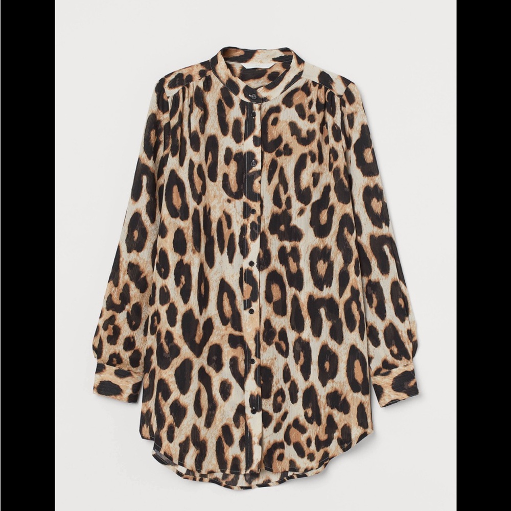 NWT H&M leopard blouse size Large